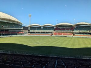 The Oval Cricket Ground Adelaide which Assettrac visited for the ACCA 2024 conference with Assettrac's cemetery software and services.